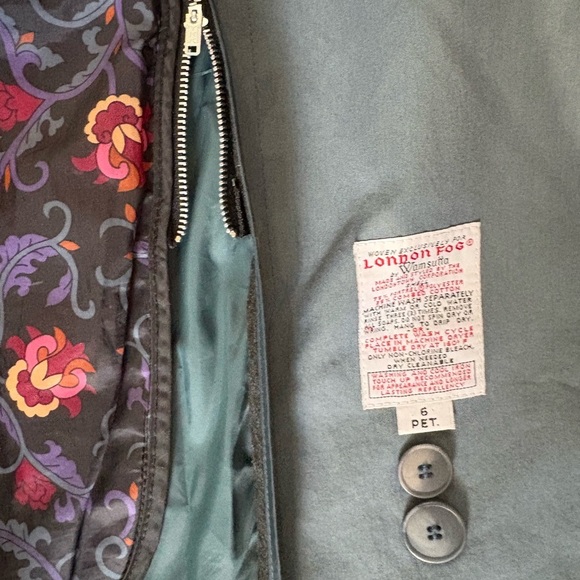 VTG London Fog 6P Blue Double Breasted Trench Coat Detachable Lining Thinsulate - Picture 6 of 16